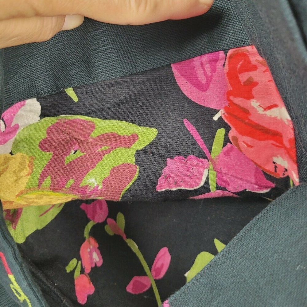 Hearts of Palm Womens Floral Embroidered Trapeze Jacket Black Mirrors Mature Sz8 - Picture 11 of 11
